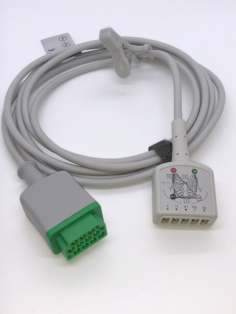 GE Marquette 3/5 lead AHA ECG trunk cable 3.6 metre